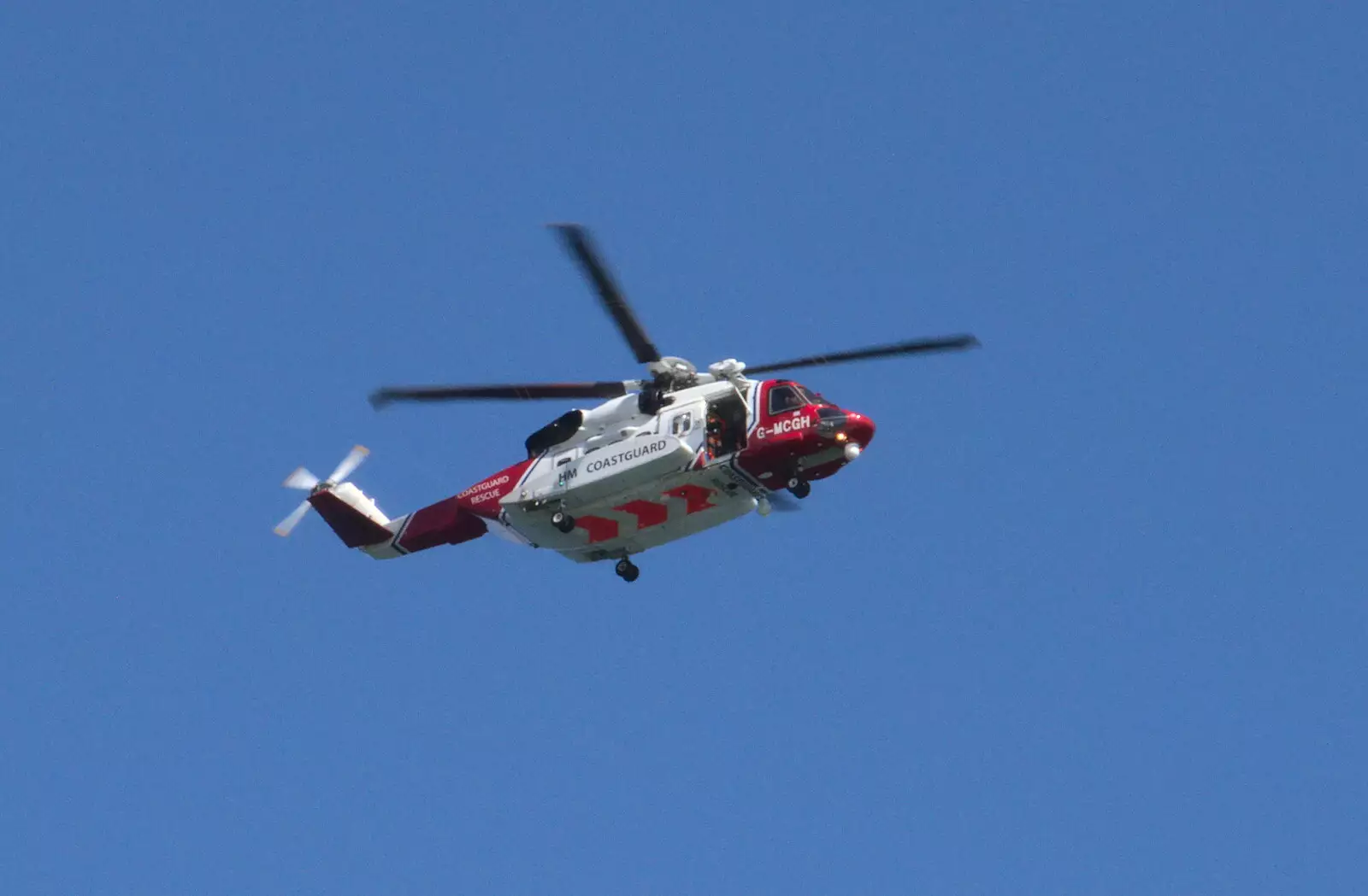 The coastguard helicopter flies over, from Camping on the Coast, East Runton, North Norfolk - 25th July 2020