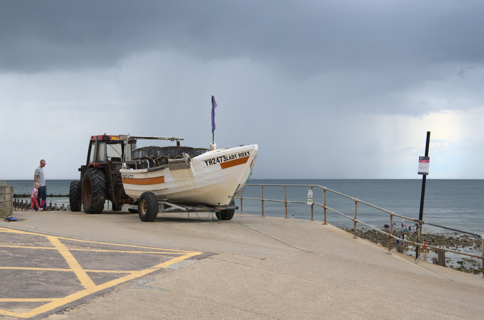 The Lady Roxy fishing boat, and rainy skies from Camping on the Coast, East Runton, North Norfolk - 25th July 2020