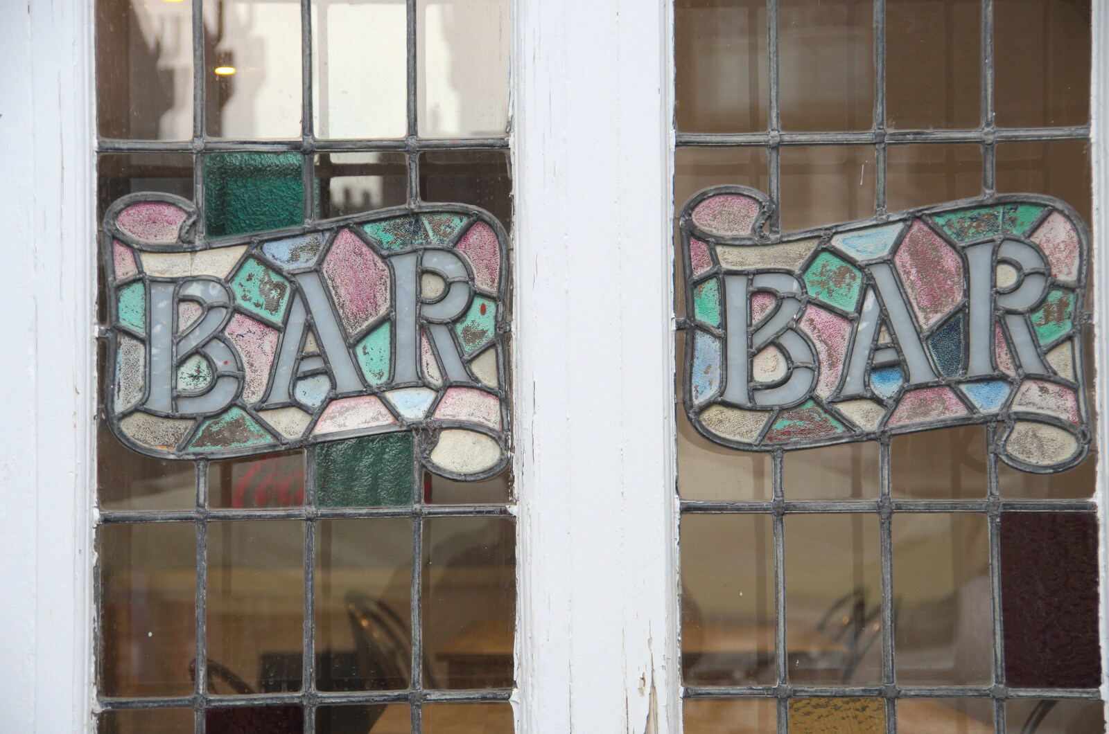 Bar - in stained glass from Camping on the Coast, East Runton, North Norfolk - 25th July 2020