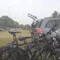 The view from inside the awning, in lashing rain, Camping on the Coast, East Runton, North Norfolk - 25th July 2020