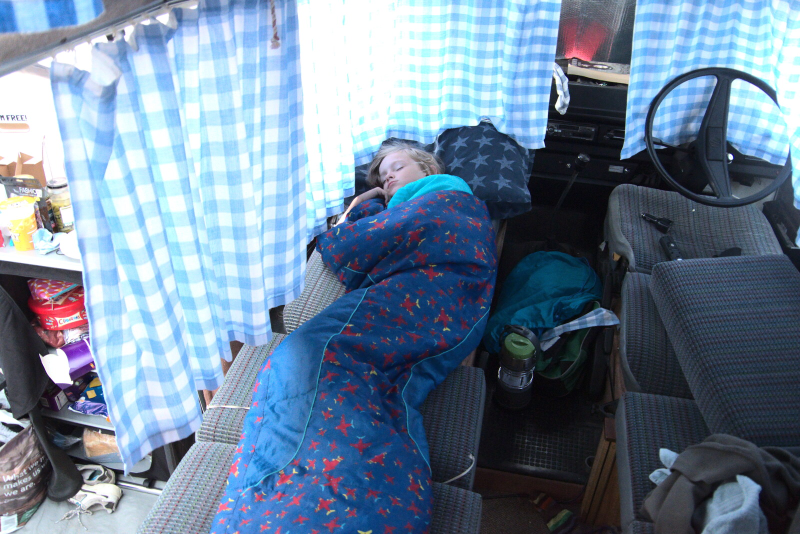 Harry's asleep in the van from Camping on the Coast, East Runton, North Norfolk - 25th July 2020