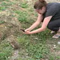 Isobel takes a photo of the hog, Closed-Down Shops, Hedgehogs and Chamomile, Brome and Diss - 2nd August 2020