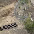 One of the few original drain covers still around, Eye Airfield with Mick the Brick, Eye, Suffolk - 5th August 2020