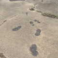 Footprints in the concrete from when it was built, Eye Airfield with Mick the Brick, Eye, Suffolk - 5th August 2020