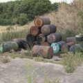 A pile of old oil drums, Eye Airfield with Mick the Brick, Eye, Suffolk - 5th August 2020