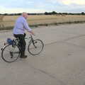 Mick cycles along the main runway, Eye Airfield with Mick the Brick, Eye, Suffolk - 5th August 2020