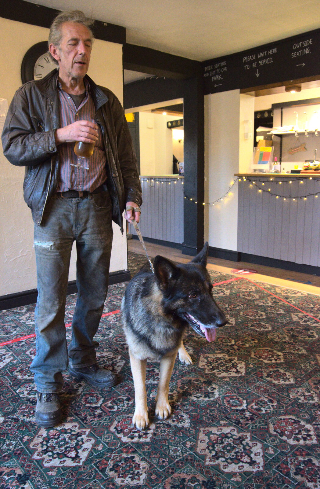 Stefan - one-time Swan regular, with dog from Eye Airfield with Mick the Brick, Eye, Suffolk - 5th August 2020
