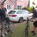 Phil and Gaz saddle up, The BSCC at The Earl Soham Victoria and Station 119, Eye, Suffolk - 6th August 2020