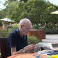 Grandad reads the paper at the Oaksmere, Back at Ickworth, and Oaksmere with the G-Unit, Horringer and Brome, Suffolk - 8th August 2020
