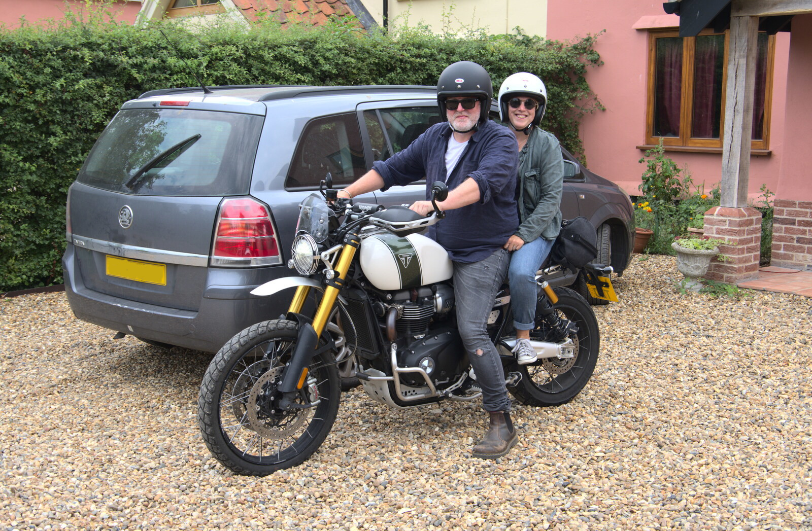 The riders are ready from Jules Visits, and a Trip to Tyrrel's Wood, Pulham Market, Norfolk - 16th August 2020