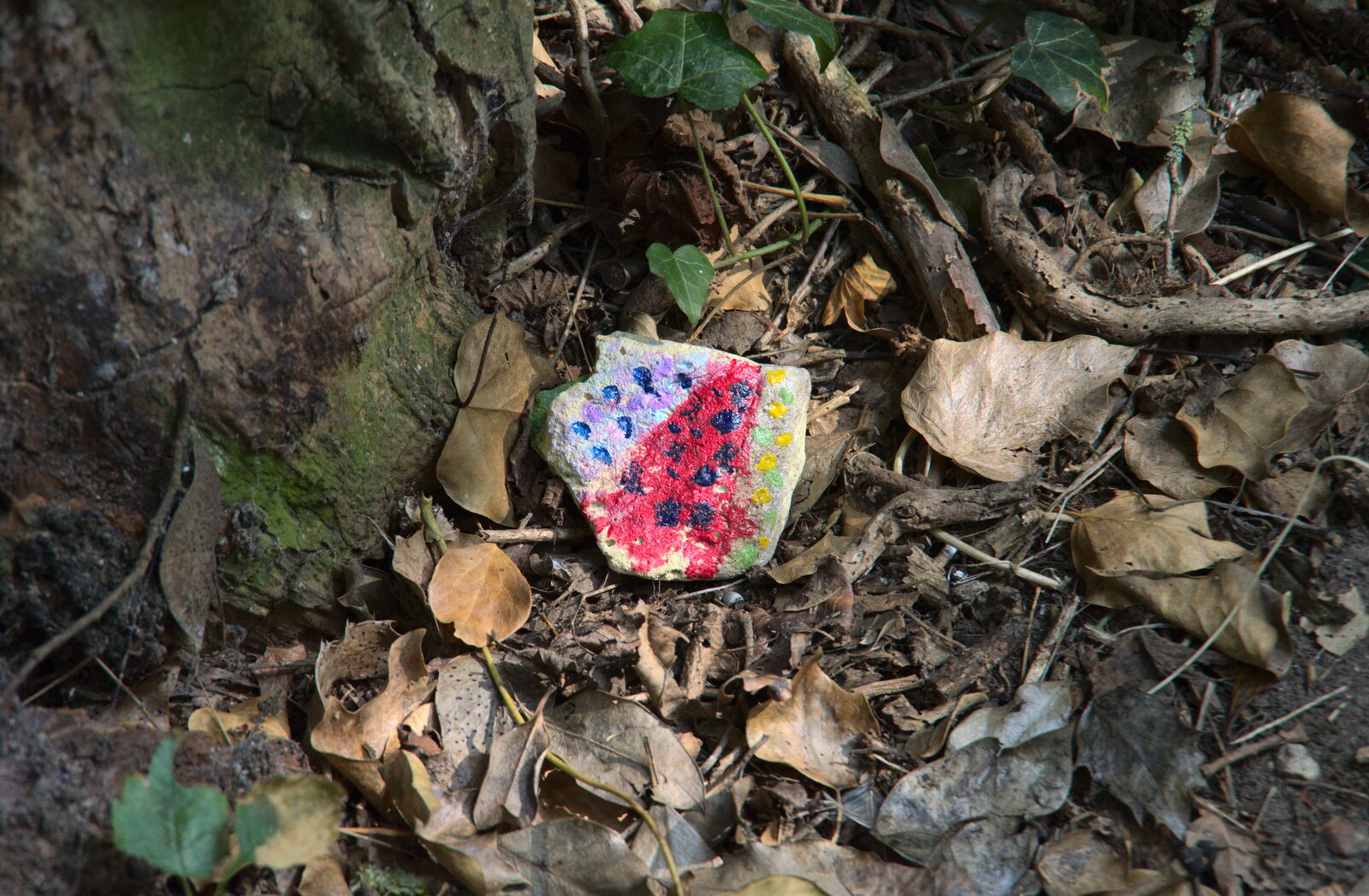 A painted rock from Jules Visits, and a Trip to Tyrrel's Wood, Pulham Market, Norfolk - 16th August 2020