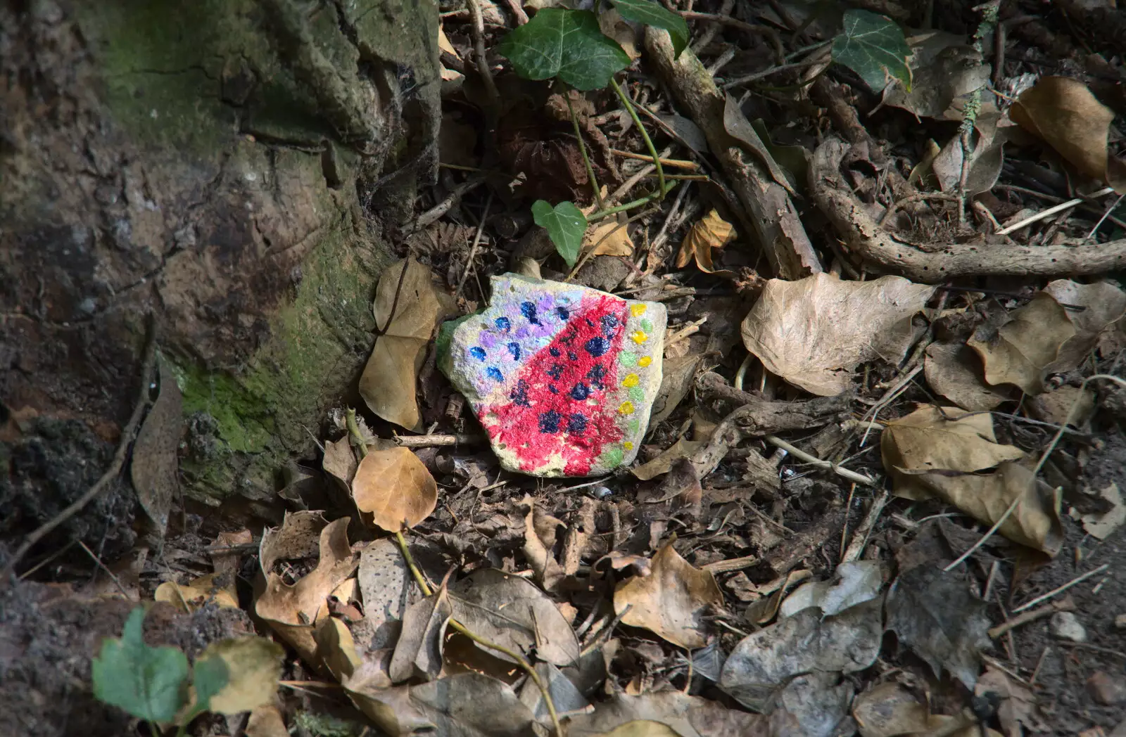 A painted rock, from Jules Visits, and a Trip to Tyrrel's Wood, Pulham Market, Norfolk - 16th August 2020