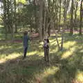 The boys in the woods on Billingford Common, A Sail Fitting, Billingford Windmill, Billingford, Norfolk - 20th August 2020