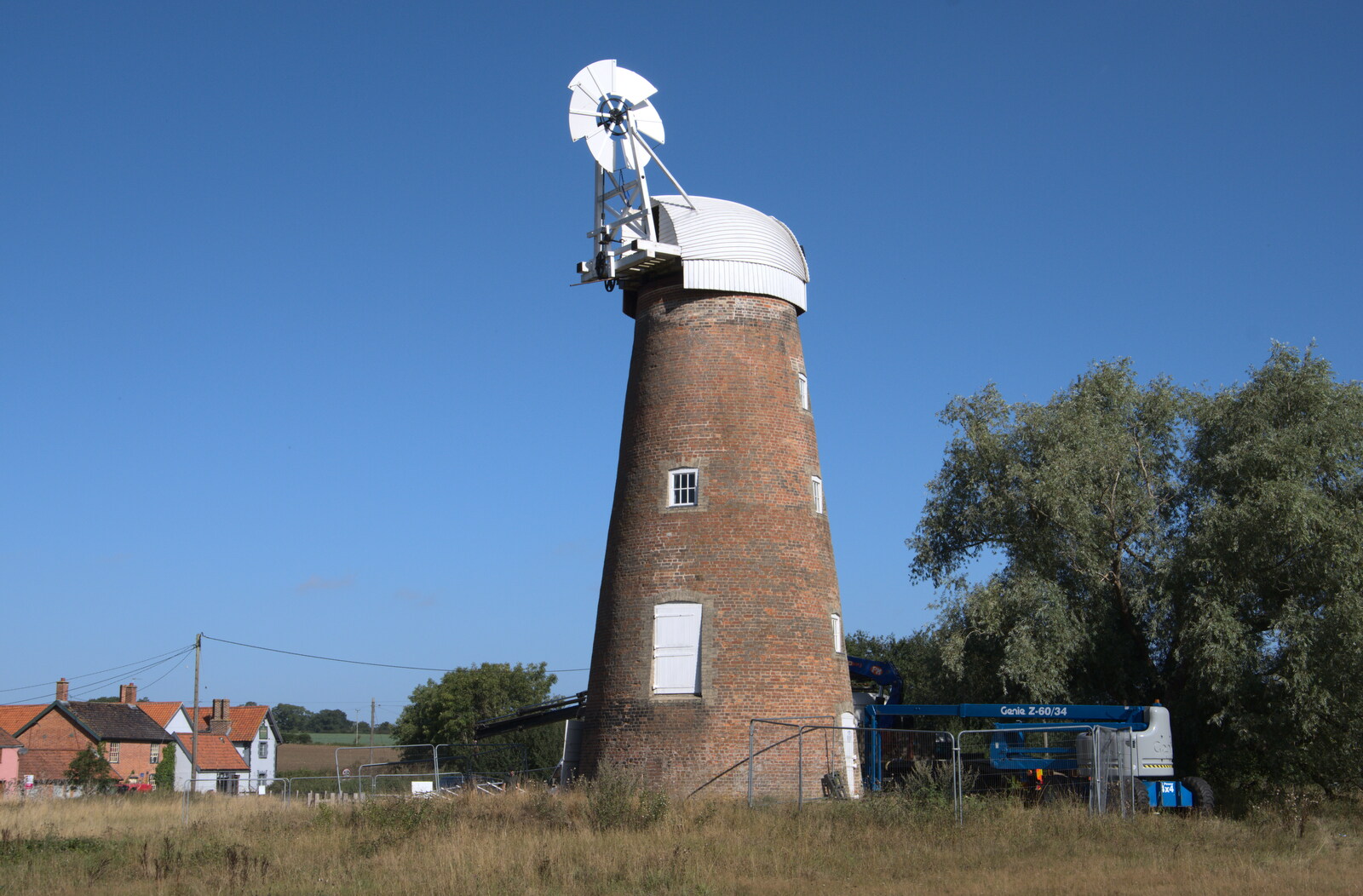 Billingford mill, without sails from A Sail Fitting, Billingford Windmill, Billingford, Norfolk - 20th August 2020