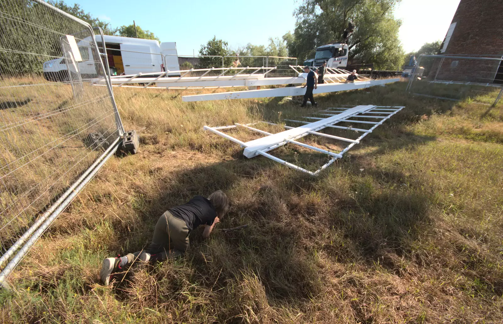 Harry sneaks in for a closer look, from A Sail Fitting, Billingford Windmill, Billingford, Norfolk - 20th August 2020