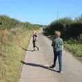 The boys roam around on the old road, A Sail Fitting, Billingford Windmill, Billingford, Norfolk - 20th August 2020