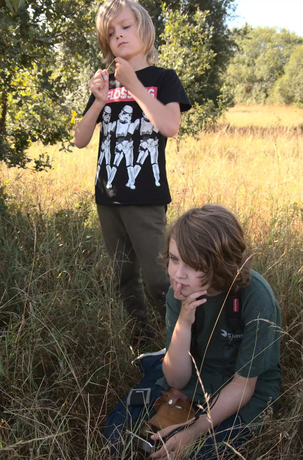 Harry and Fred wait for stuff to happen, from A Sail Fitting, Billingford Windmill, Billingford, Norfolk - 20th August 2020