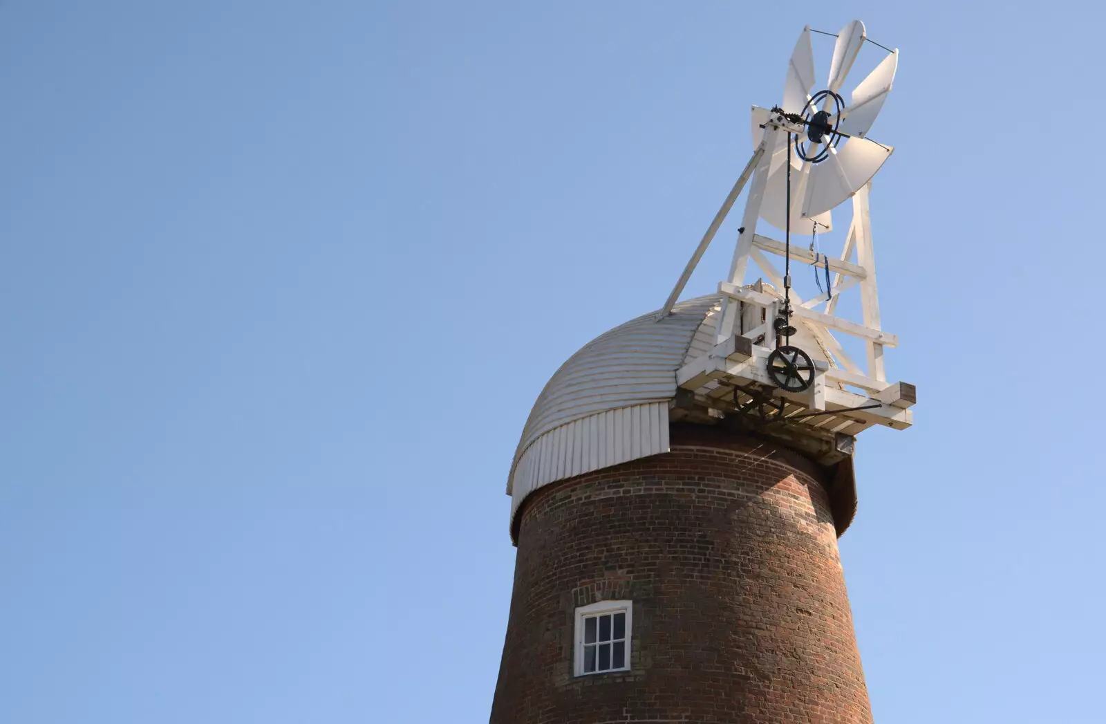 The cap and fantail wait, from A Sail Fitting, Billingford Windmill, Billingford, Norfolk - 20th August 2020