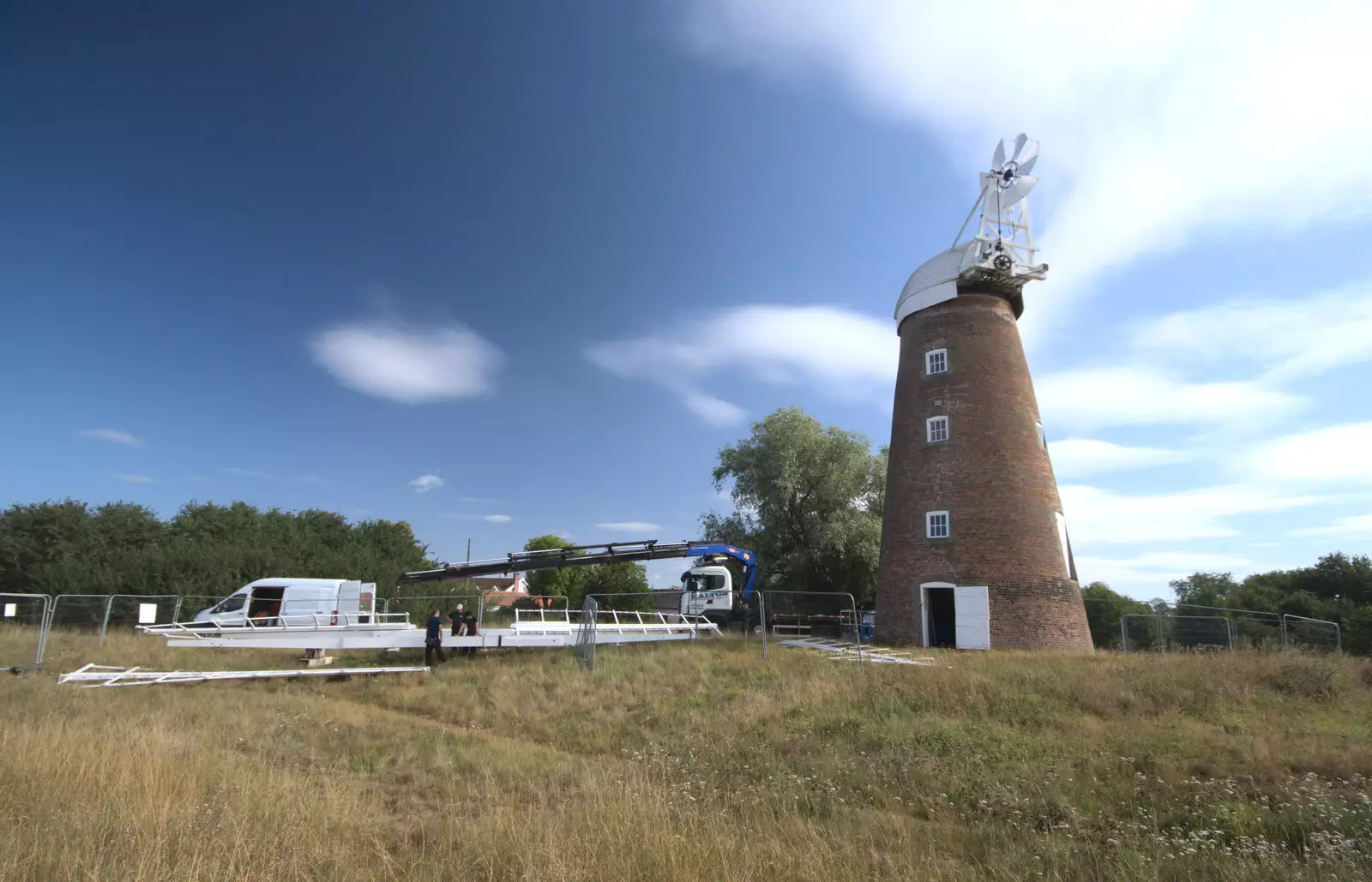 The scene on Billingford Common, from A Sail Fitting, Billingford Windmill, Billingford, Norfolk - 20th August 2020