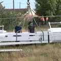 The two-ton arm is lifted, A Sail Fitting, Billingford Windmill, Billingford, Norfolk - 20th August 2020