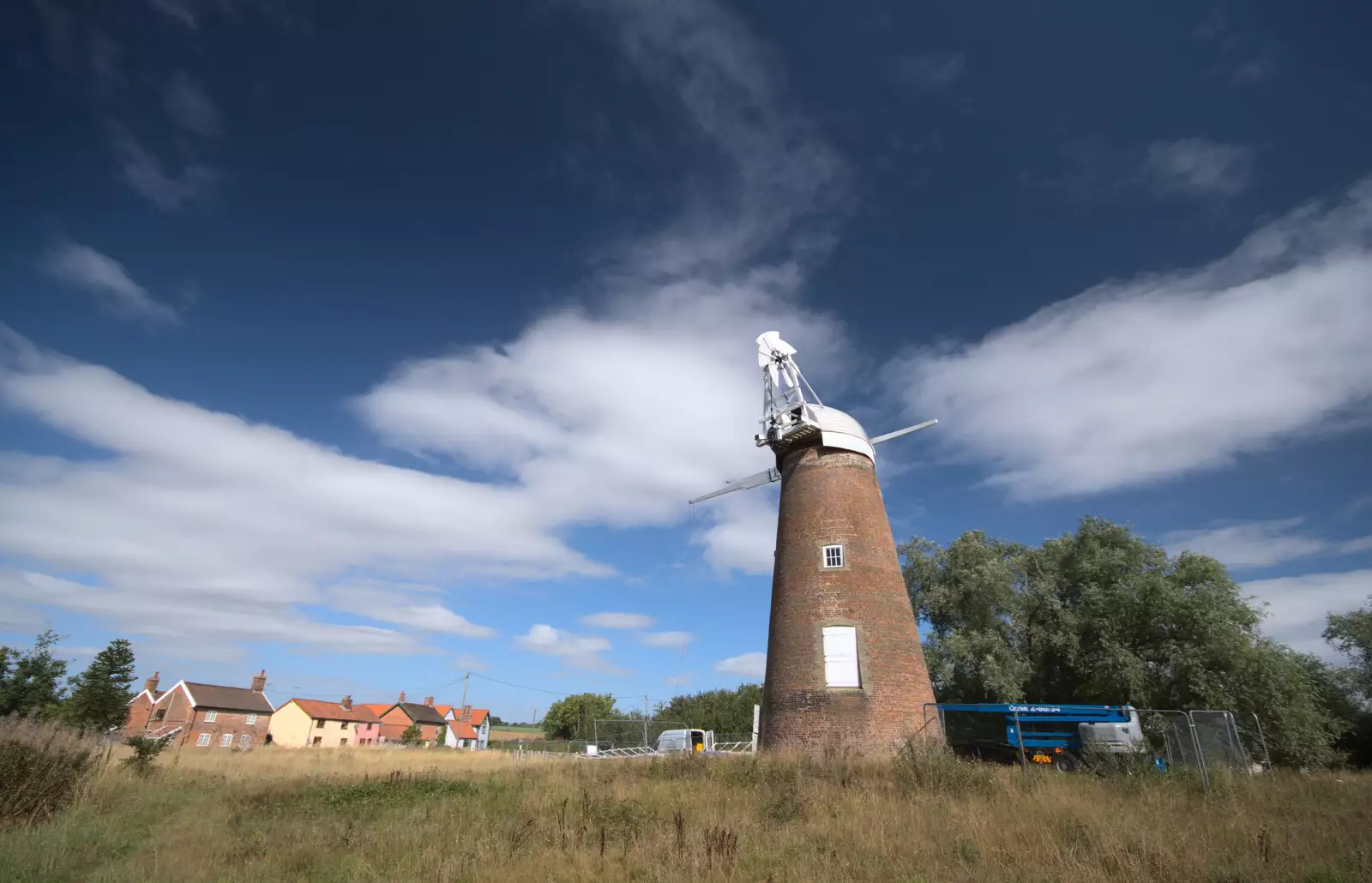 The arm is almost in place, from A Sail Fitting, Billingford Windmill, Billingford, Norfolk - 20th August 2020