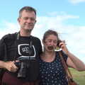 Fred gets a photo of Nosher and Isobel, Stone Circles: Stonehenge and Avebury, Wiltshire - 22nd August 2020