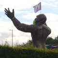 A big statue on the roundabout with a mask on, Stone Circles: Stonehenge and Avebury, Wiltshire - 22nd August 2020