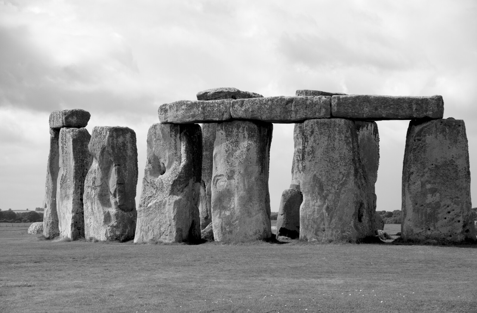 The other side of Stonehenge in black and white from Stone Circles: Stonehenge and Avebury, Wiltshire - 22nd August 2020