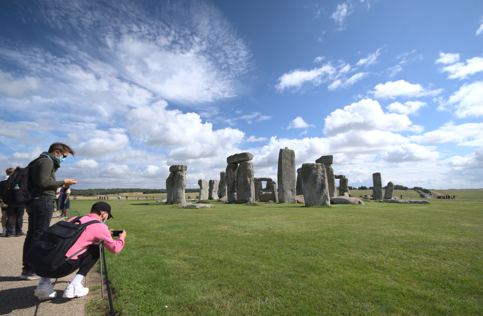 More tourists take photos from Stone Circles: Stonehenge and Avebury, Wiltshire - 22nd August 2020