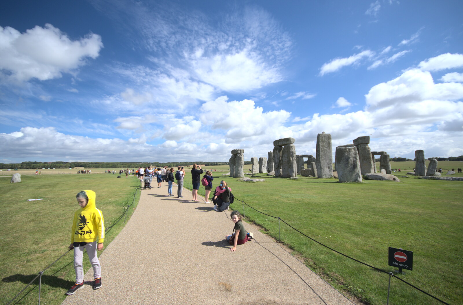 Harry and Fred on the path from Stone Circles: Stonehenge and Avebury, Wiltshire - 22nd August 2020