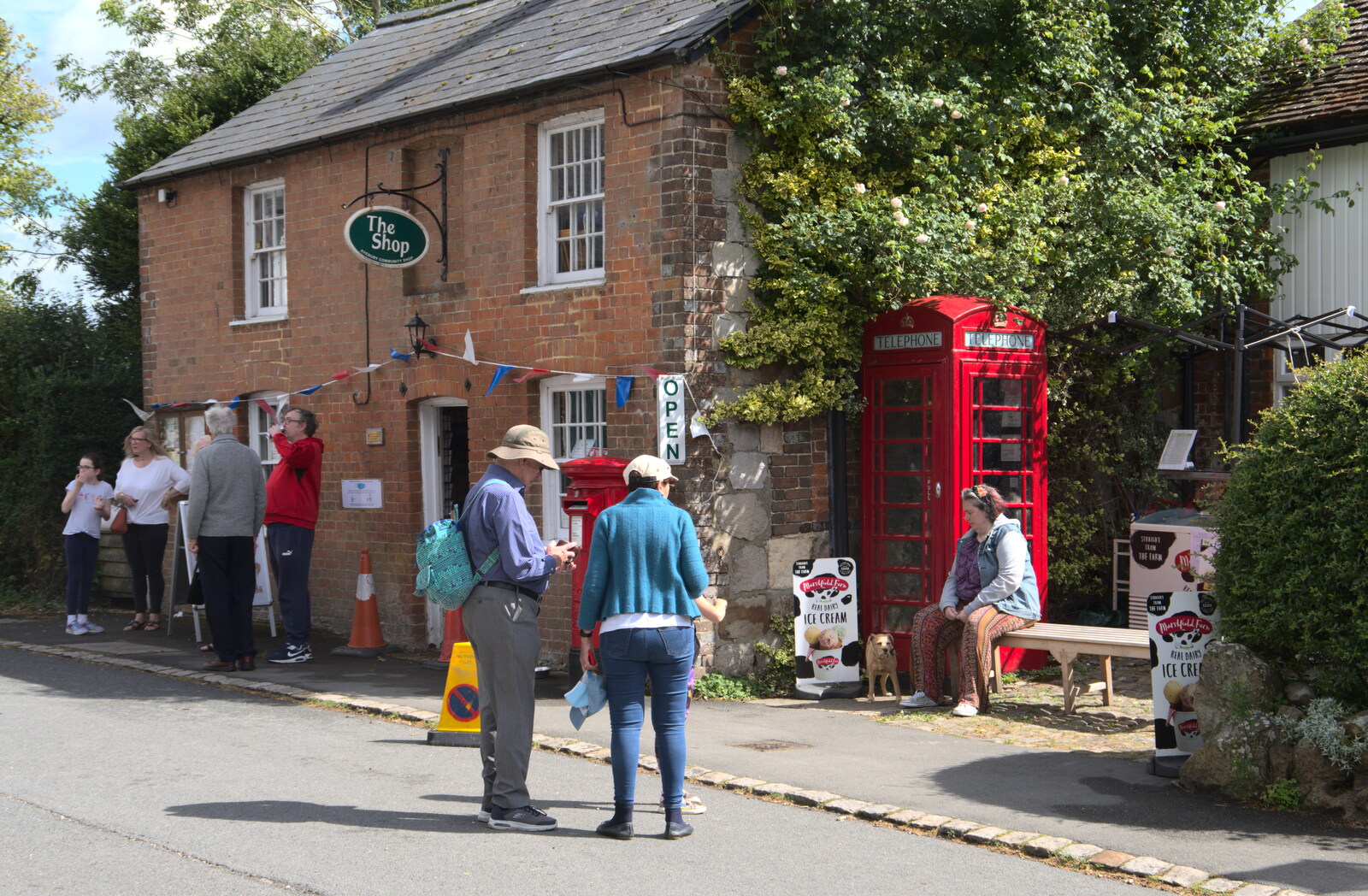A red K6 phonebox by The Shop from Stone Circles: Stonehenge and Avebury, Wiltshire - 22nd August 2020