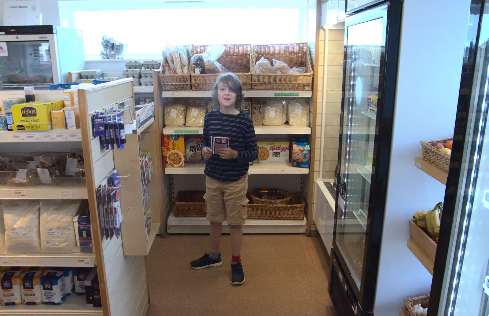 Fred in the Spreyton village shop, from A Game of Cricket, and a Walk Around Chagford, Devon - 23rd August 2020