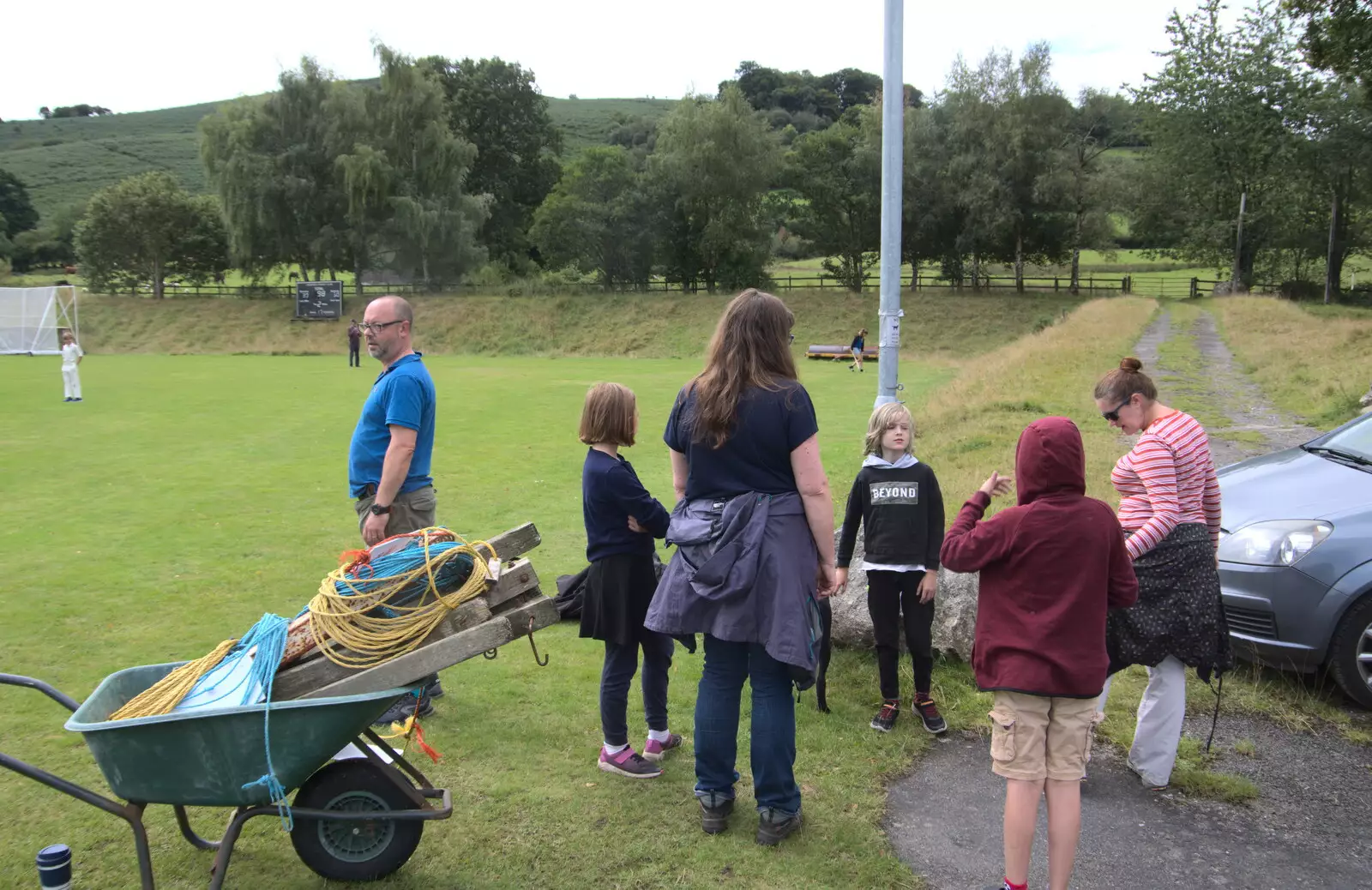 Hanging around on the cricket pitch, from A Game of Cricket, and a Walk Around Chagford, Devon - 23rd August 2020