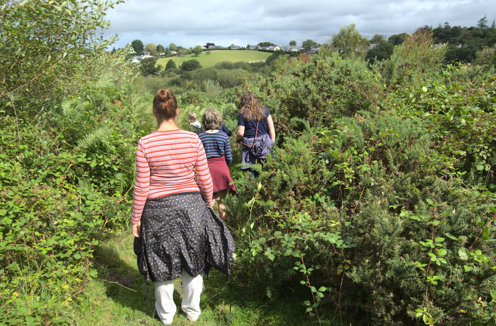 We plough through the bracken from A Game of Cricket, and a Walk Around Chagford, Devon - 23rd August 2020