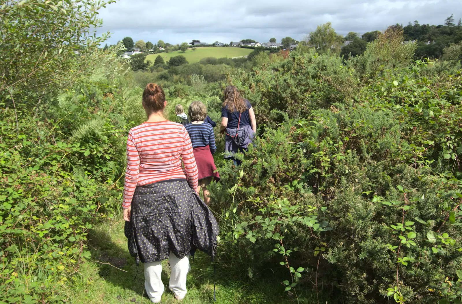 We plough through the bracken, from A Game of Cricket, and a Walk Around Chagford, Devon - 23rd August 2020