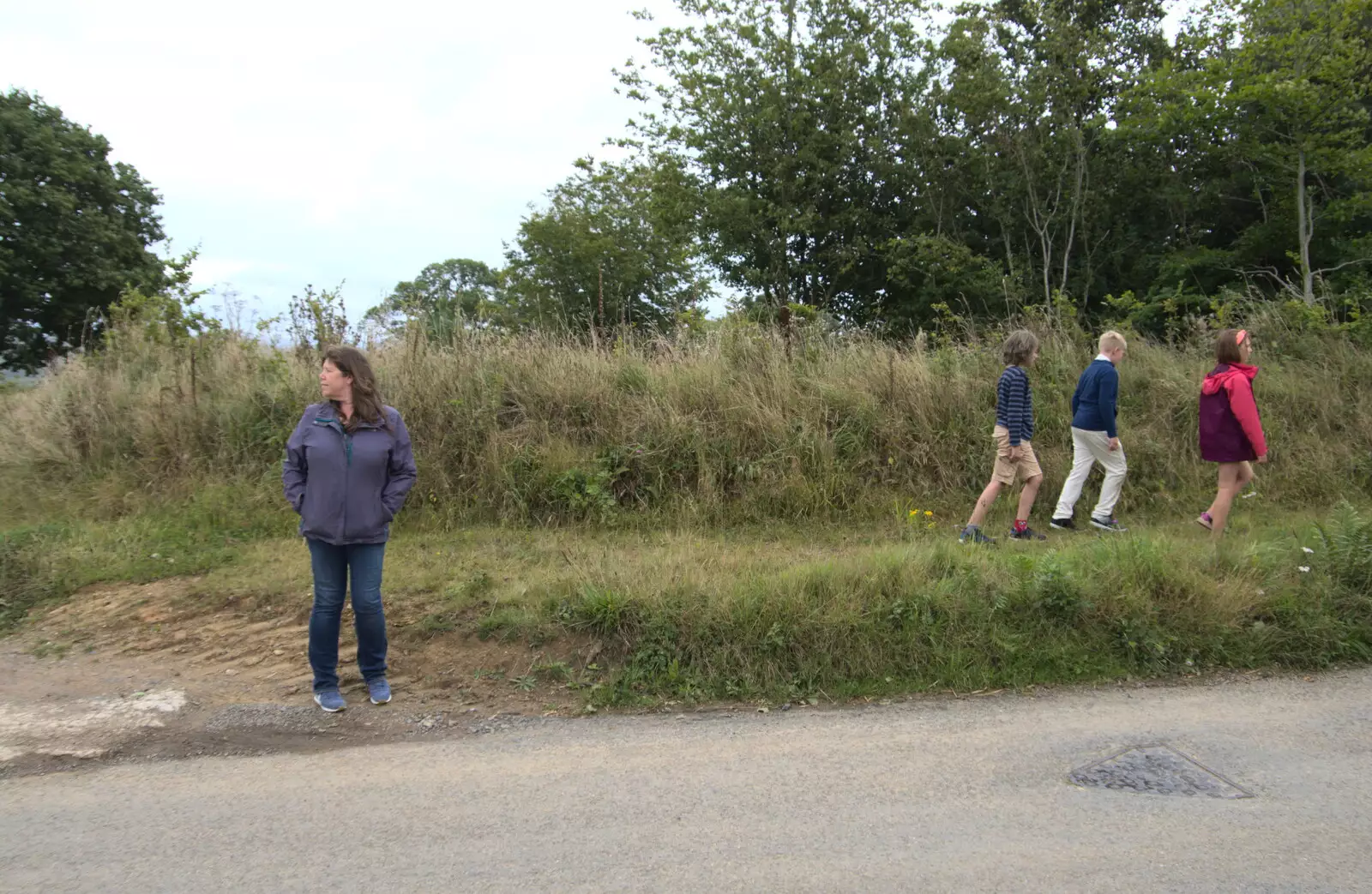 Sis looks down the hill, from A Game of Cricket, and a Walk Around Chagford, Devon - 23rd August 2020