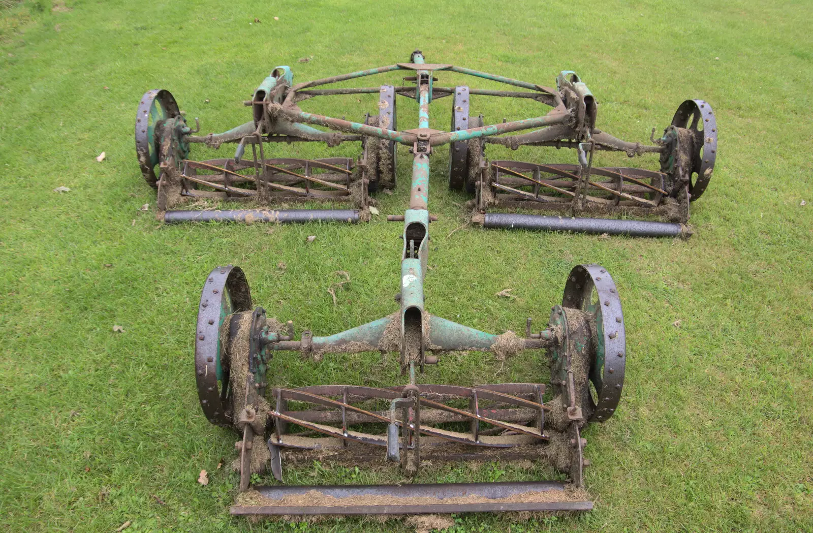 The cricket-pitch mower, from A Game of Cricket, and a Walk Around Chagford, Devon - 23rd August 2020