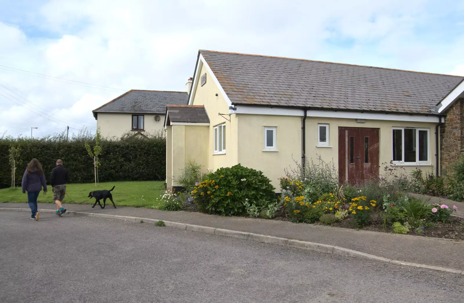 Sis and Matt head off with Doug the Dog, from A Game of Cricket, and a Walk Around Chagford, Devon - 23rd August 2020