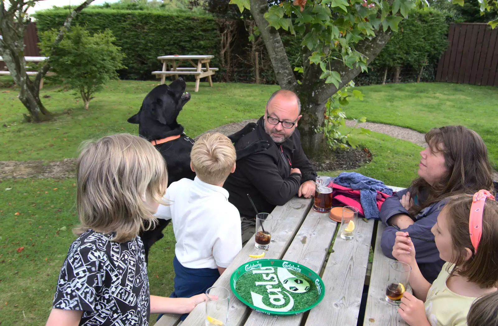 In the Tom Cobley beer garden, from A Game of Cricket, and a Walk Around Chagford, Devon - 23rd August 2020