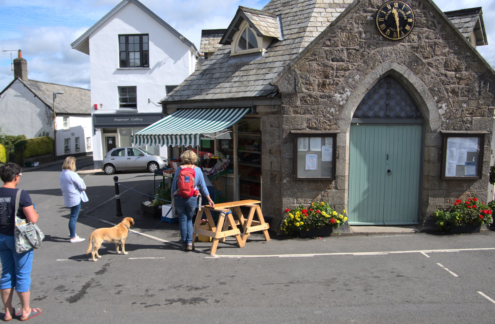 The queue for the greengrocers from A Game of Cricket, and a Walk Around Chagford, Devon - 23rd August 2020