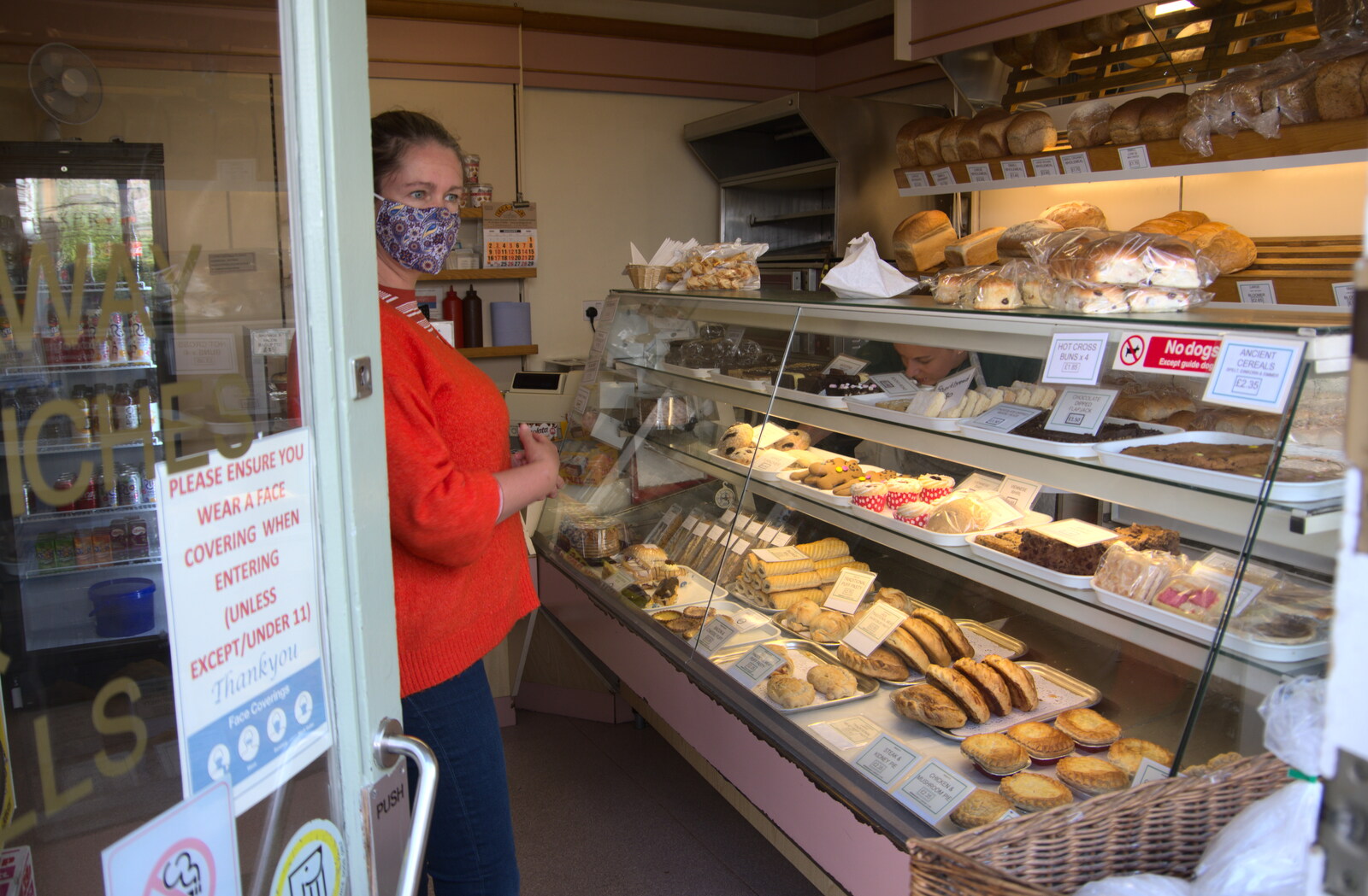 Isobel in the bakery from A Game of Cricket, and a Walk Around Chagford, Devon - 23rd August 2020
