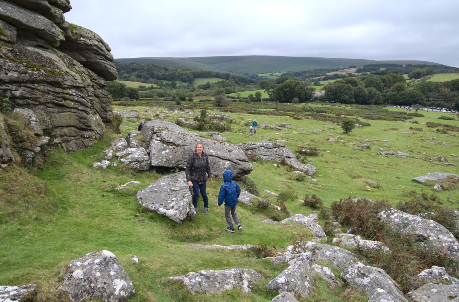 Isobel and Harry from A Walk up Hound Tor, Dartmoor, Devon - 24th August 2020