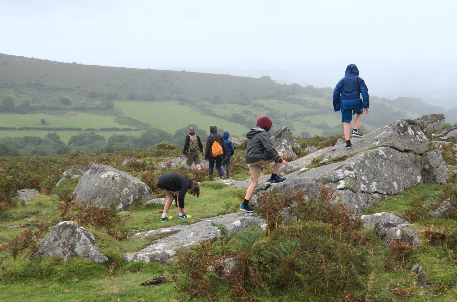 We head off around the back of the tor from A Walk up Hound Tor, Dartmoor, Devon - 24th August 2020