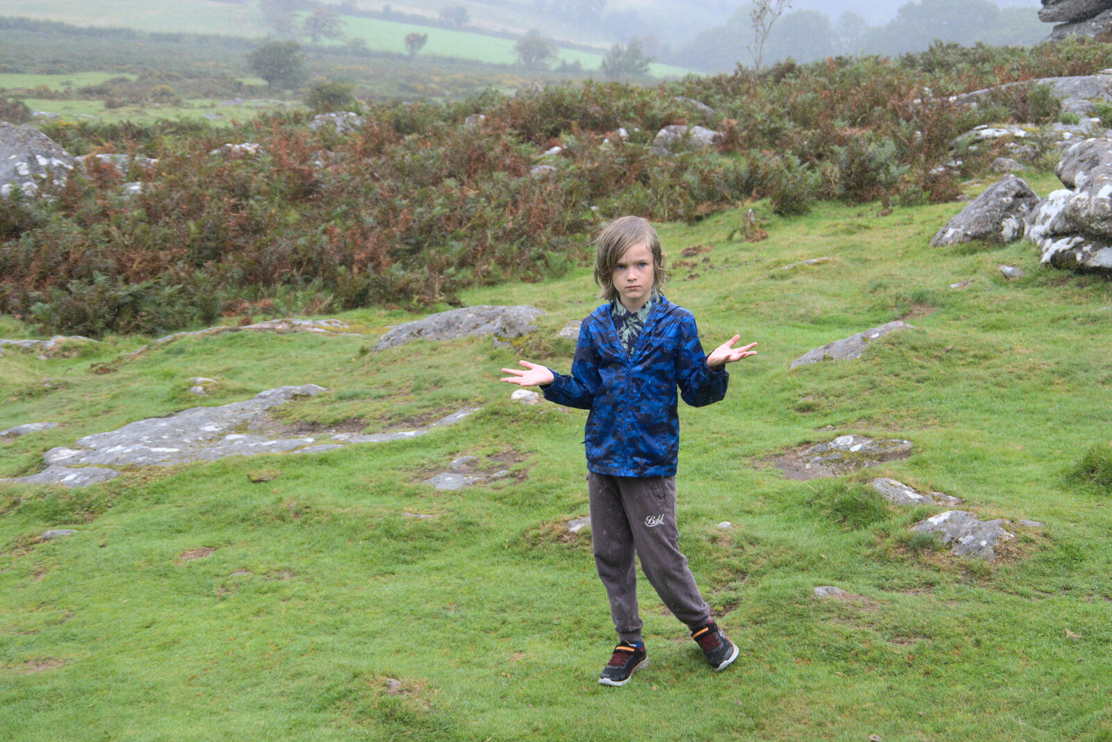 Harry is extremely wet from A Walk up Hound Tor, Dartmoor, Devon - 24th August 2020
