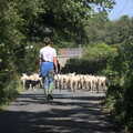 A traditional Devon traffic jam, with sheep, A Walk up Hound Tor, Dartmoor, Devon - 24th August 2020