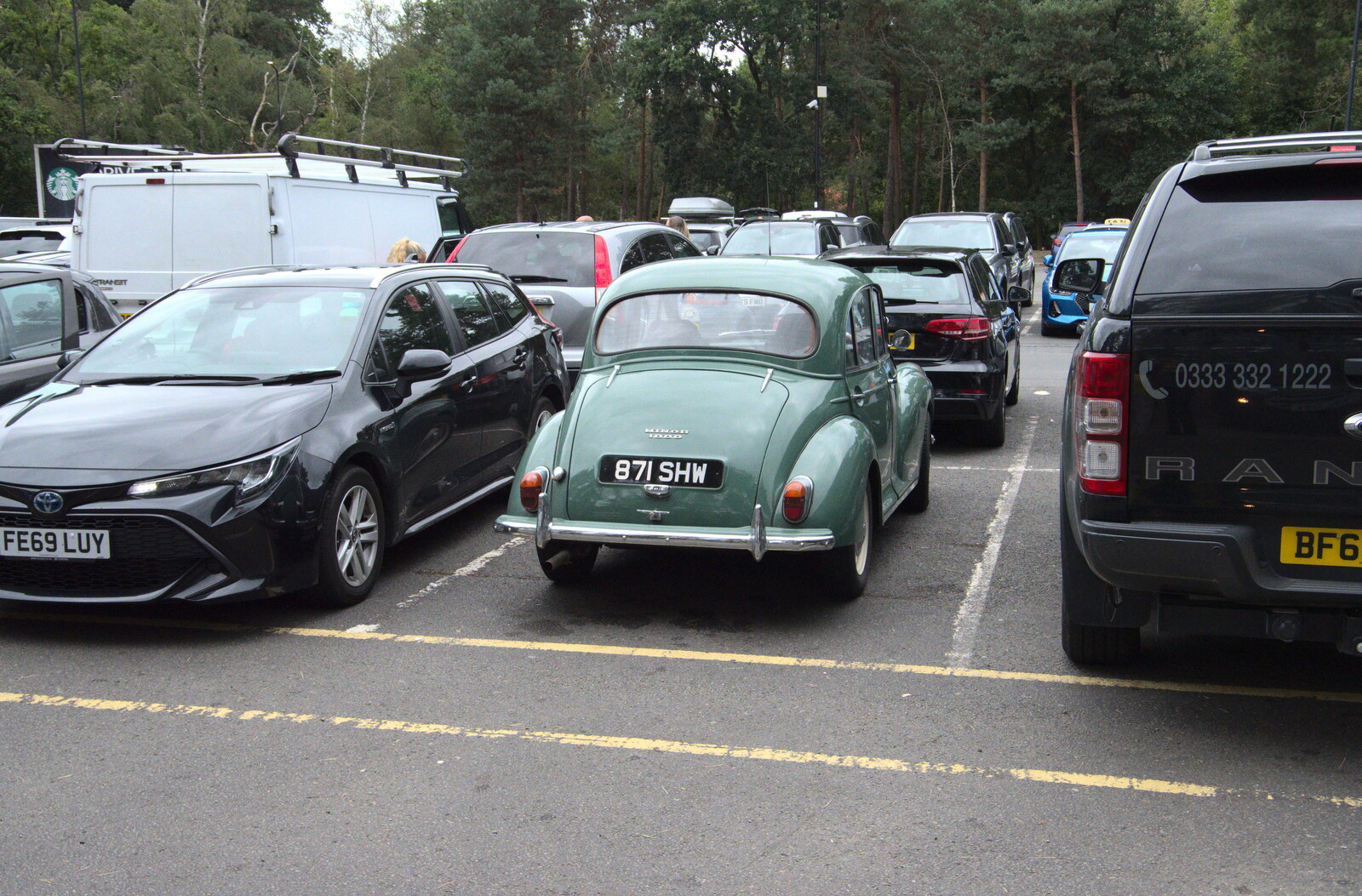 A nice old Morris Minor in the car park at Fleet from A Walk up Hound Tor, Dartmoor, Devon - 24th August 2020