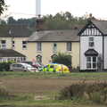 A paramedic ambulance roars down the Eye road, A Walk up Hound Tor, Dartmoor, Devon - 24th August 2020