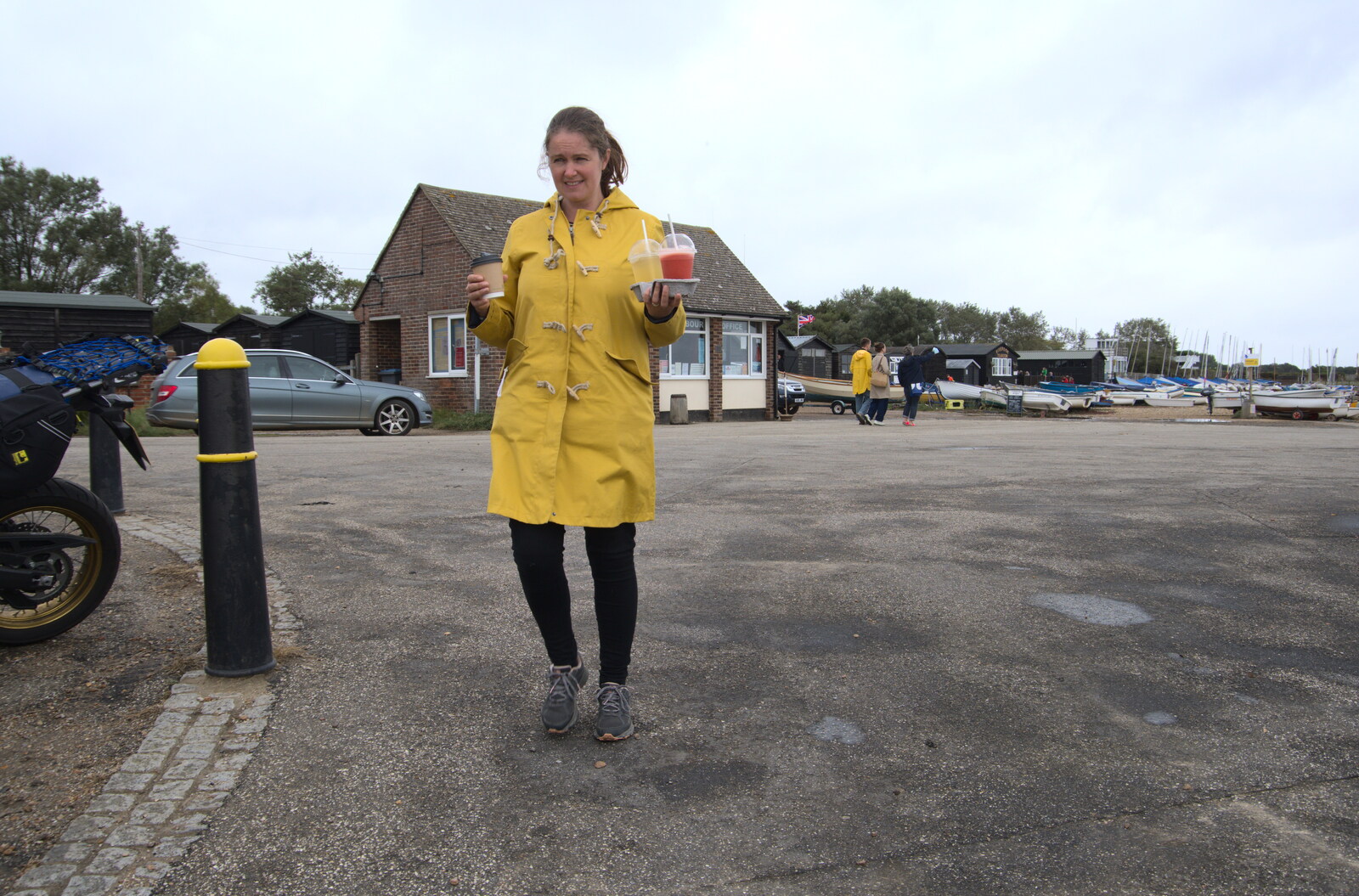 Isobel gets back with some smoothies from A Trip to Orford, Suffolk - 29th August 2020