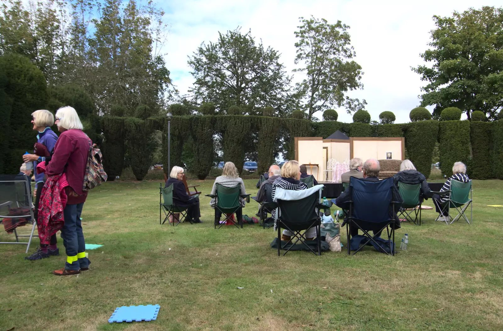The audience starts to arrive, from Camping at Three Rivers, Geldeston, Norfolk - 5th September 2020