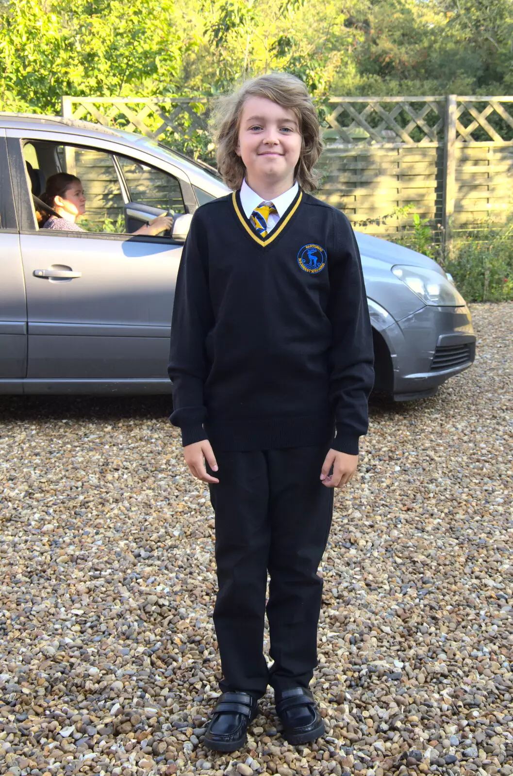 Fred starts High School for the first time, from Camping at Three Rivers, Geldeston, Norfolk - 5th September 2020